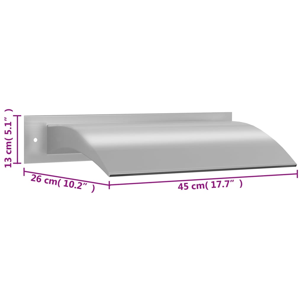 vidaXL Fontanna basenowa, srebrna, 45x26x13 cm, stal nierdzewna