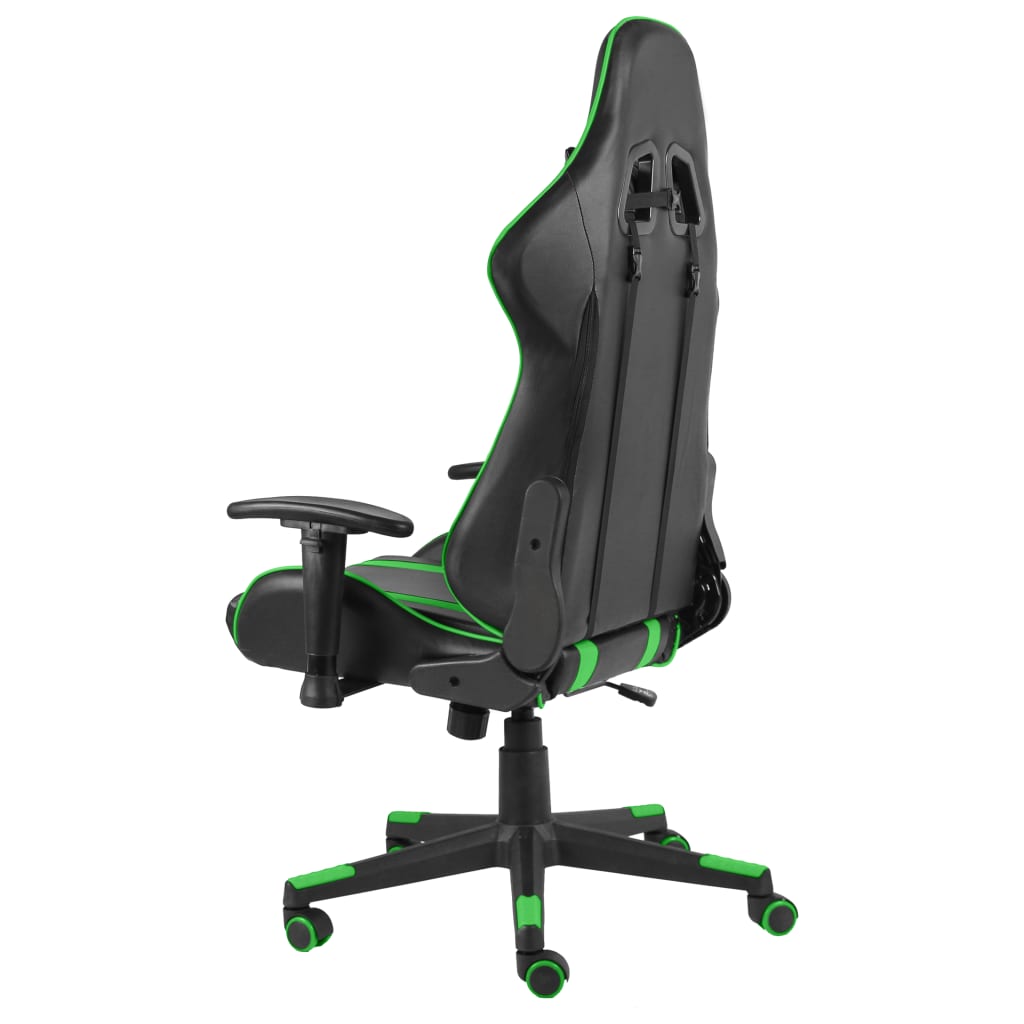 vidaXL Obrotowy fotel gamingowy, zielony, PVC