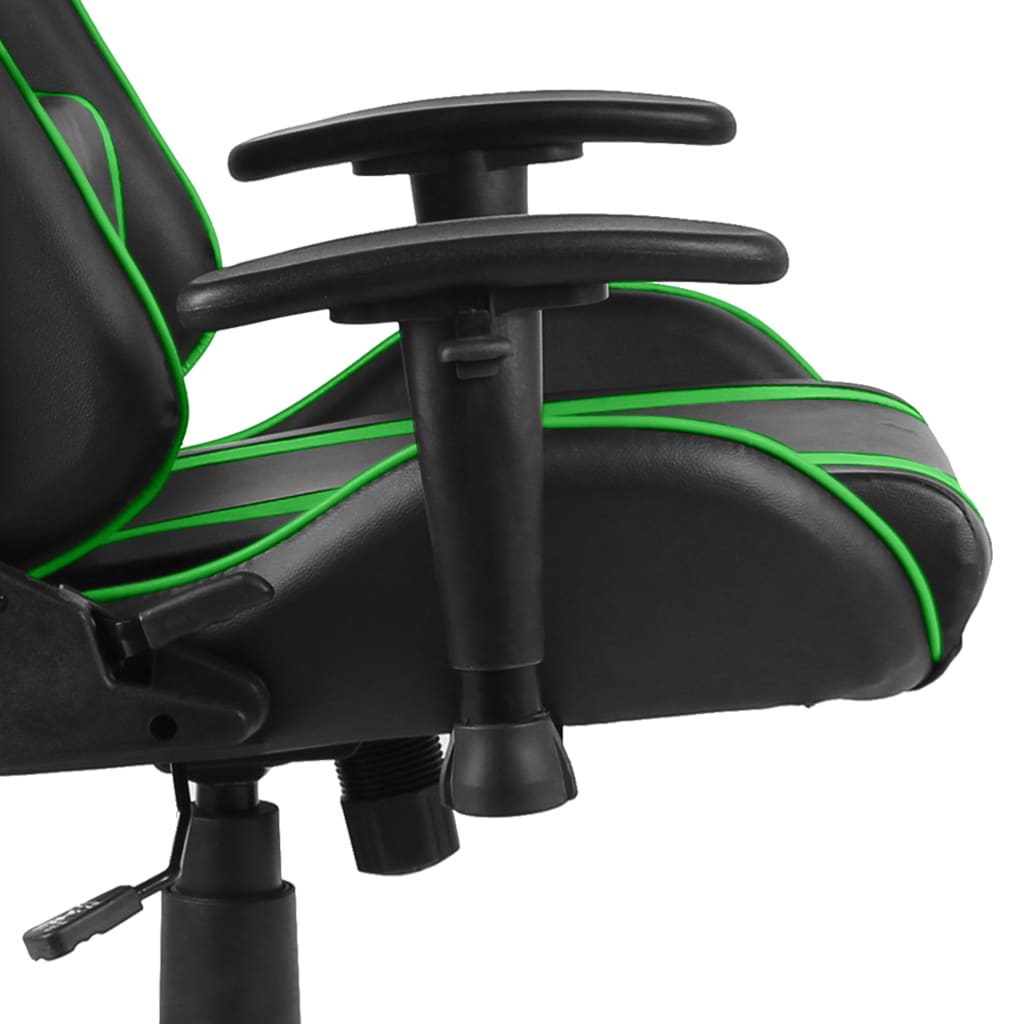 vidaXL Obrotowy fotel gamingowy, zielony, PVC