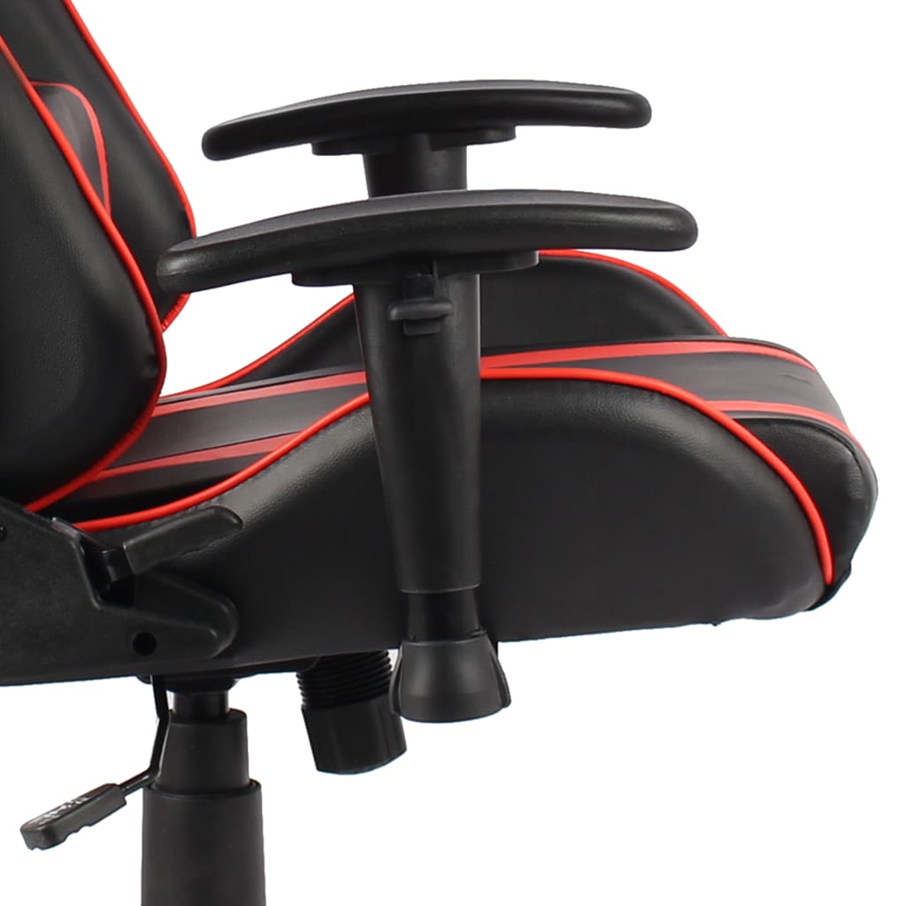 vidaXL Obrotowy fotel gamingowy, czerwony, PVC