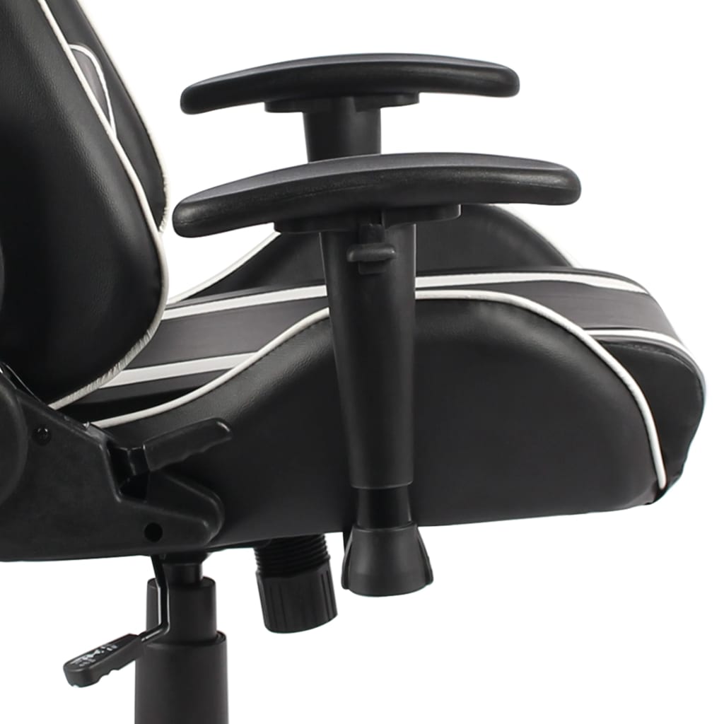 vidaXL Obrotowy fotel gamingowy, biały, PVC