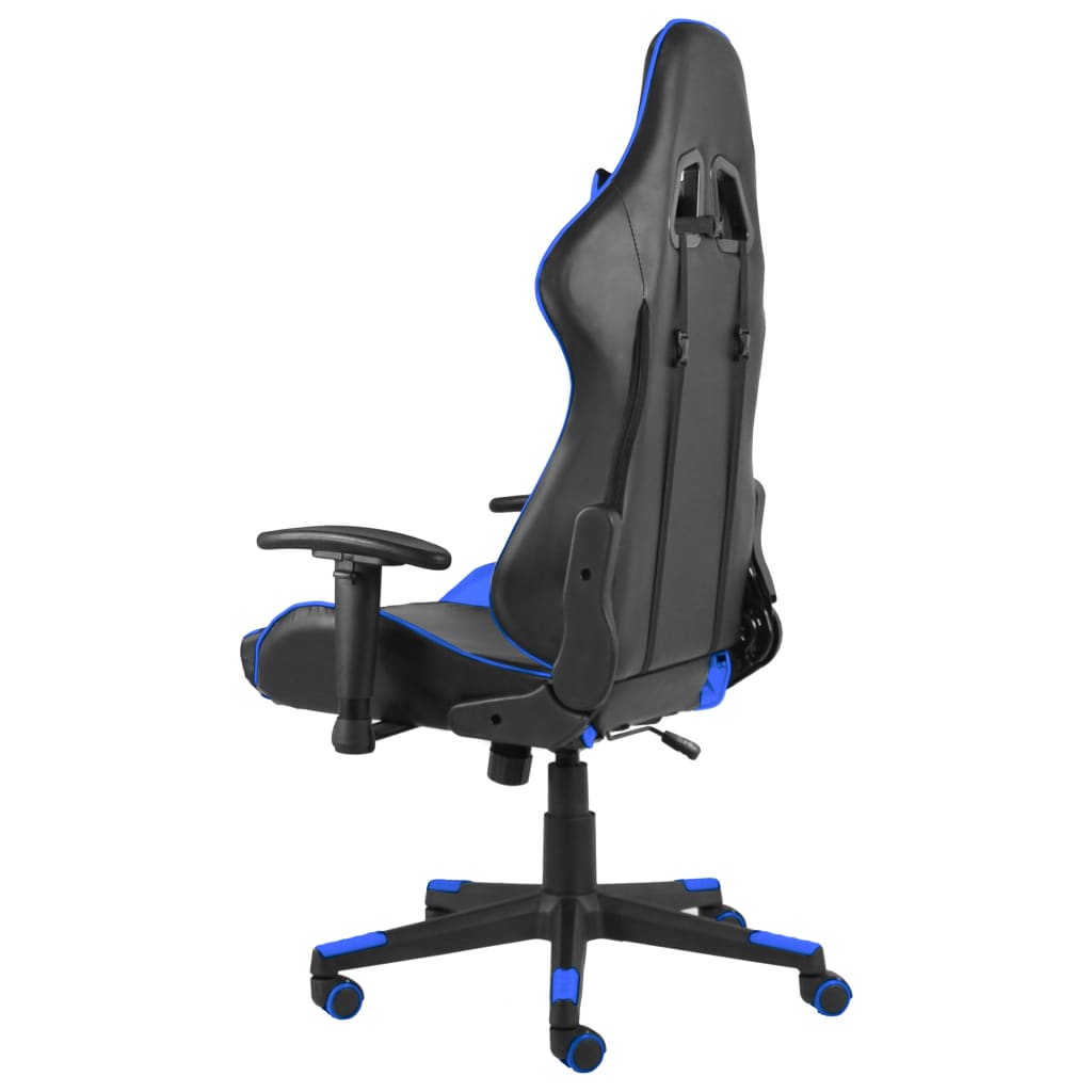 vidaXL Obrotowy fotel gamingowy, niebieski, PVC