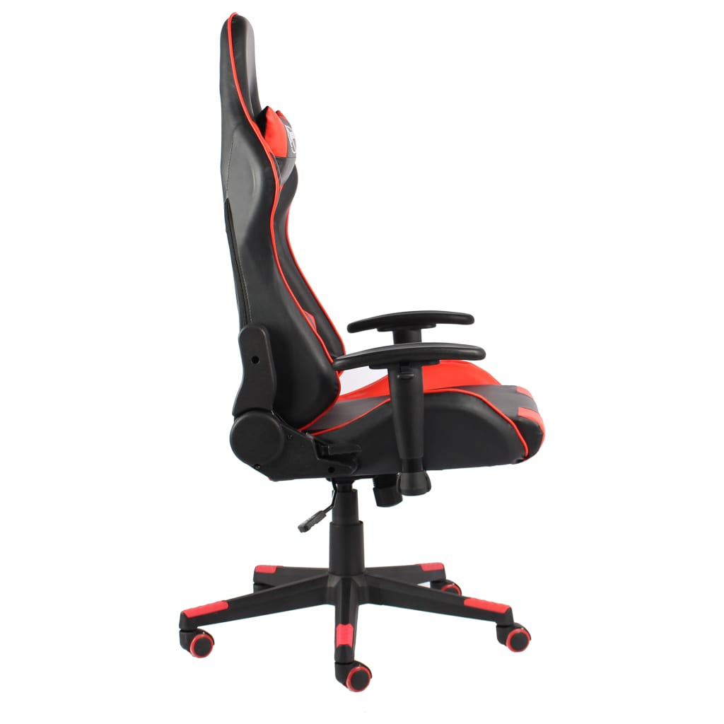 vidaXL Obrotowy fotel gamingowy, czerwony, PVC