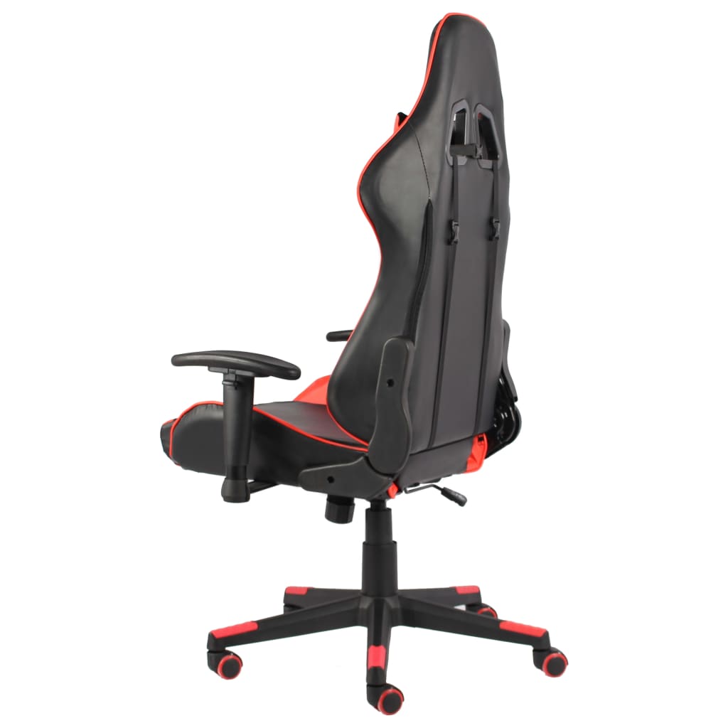 vidaXL Obrotowy fotel gamingowy, czerwony, PVC