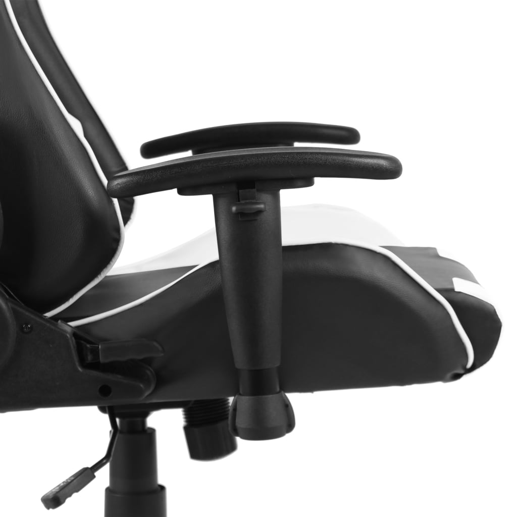 vidaXL Obrotowy fotel gamingowy, biały, PVC