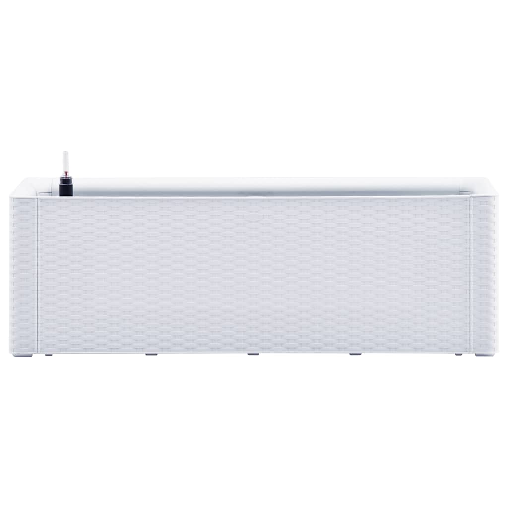 vidaXL Podwyższona donica z systemem podlewania, biała, 100x43x33 cm