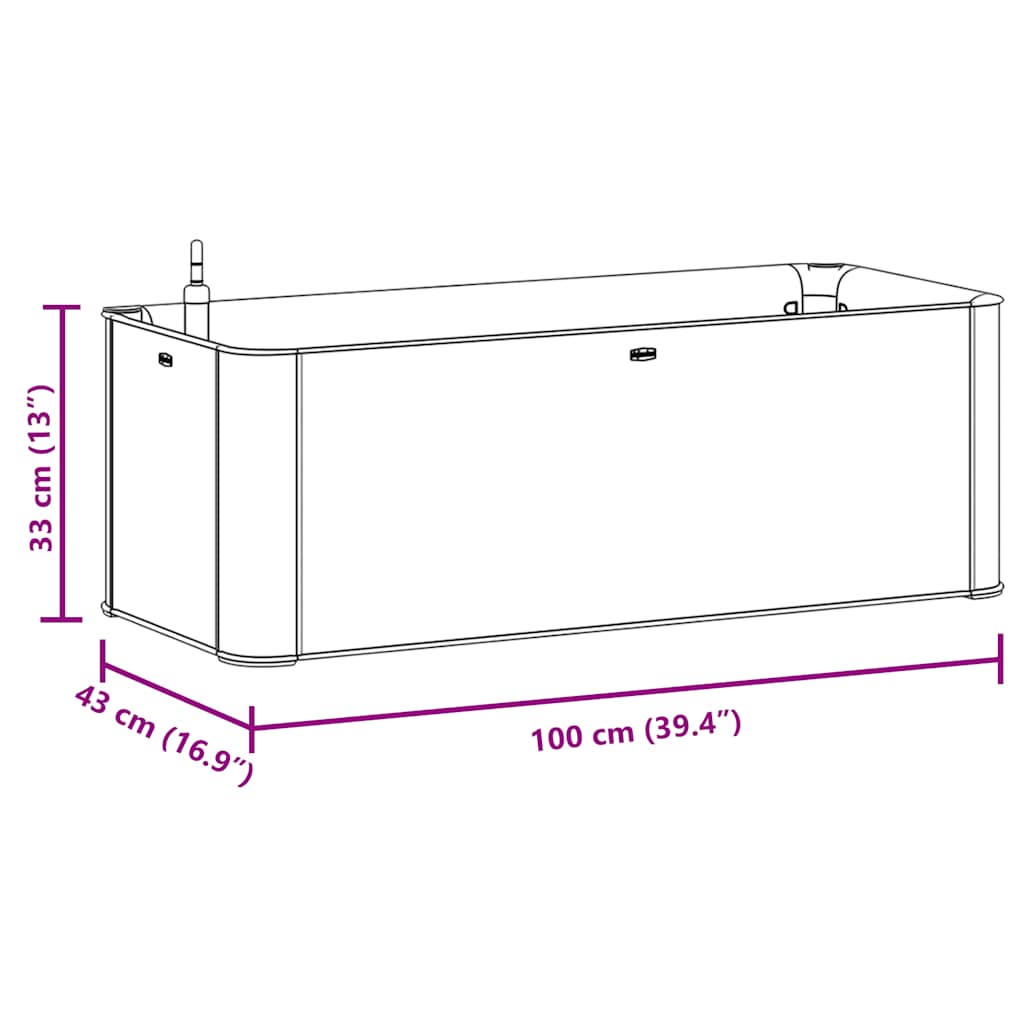 vidaXL Podwyższona donica z systemem podlewania, mokka, 100x43x33 cm