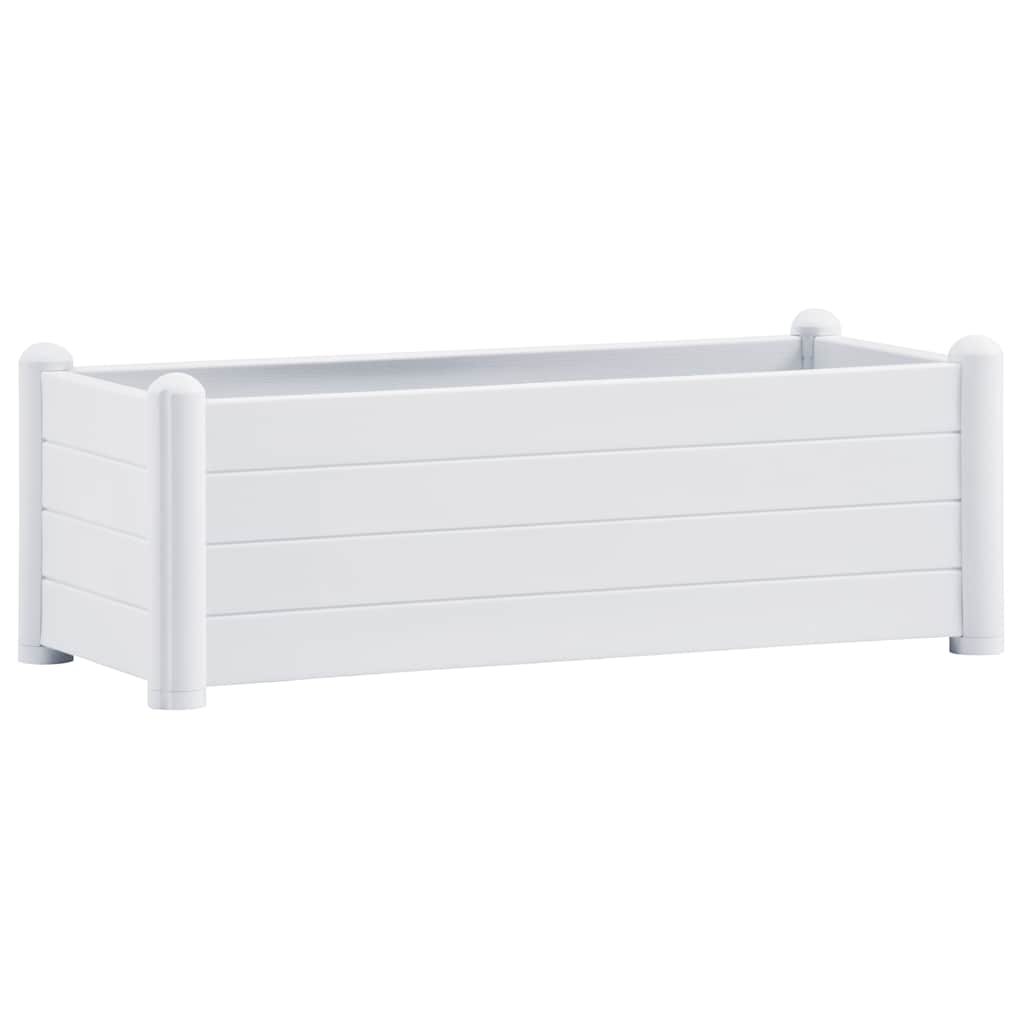 vidaXL Podwyższona donica, PP, biała, 100x43x35 cm