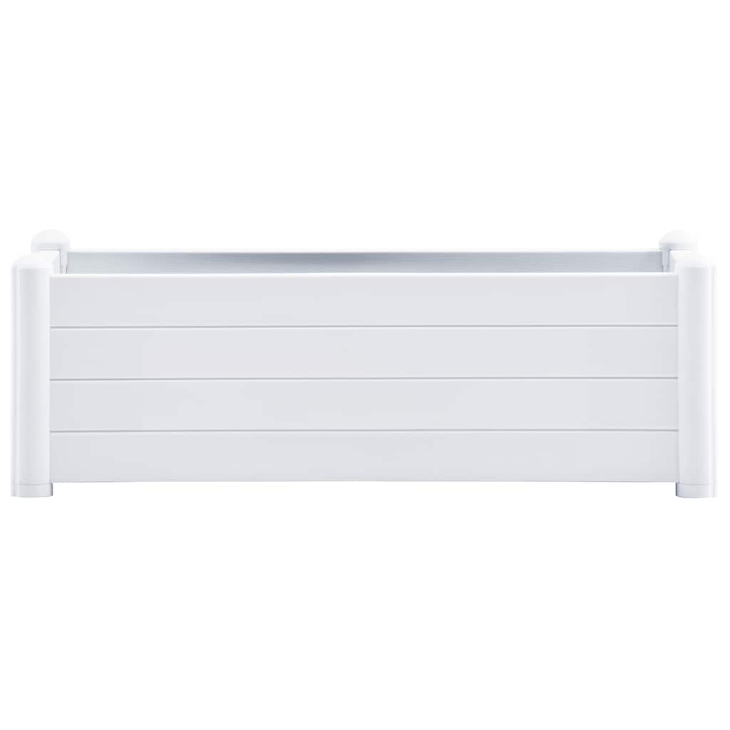 vidaXL Podwyższona donica, PP, biała, 100x43x35 cm