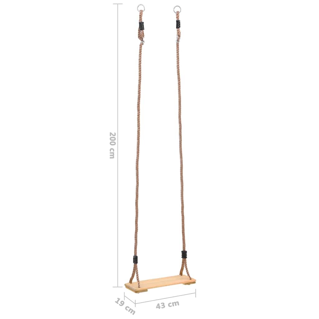 vidaXL Huśtawka z deski, 200 cm, lite drewno sosnowe