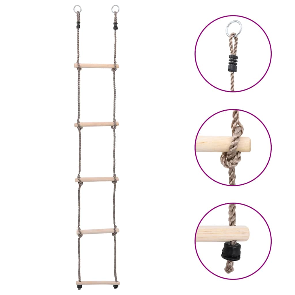 vidaXL Drabinka 5-stopniowa, 210 cm, lite drewno sosnowe