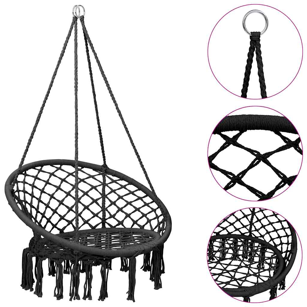 vidaXL Fotel hamakowy, 80 cm, antracytowy