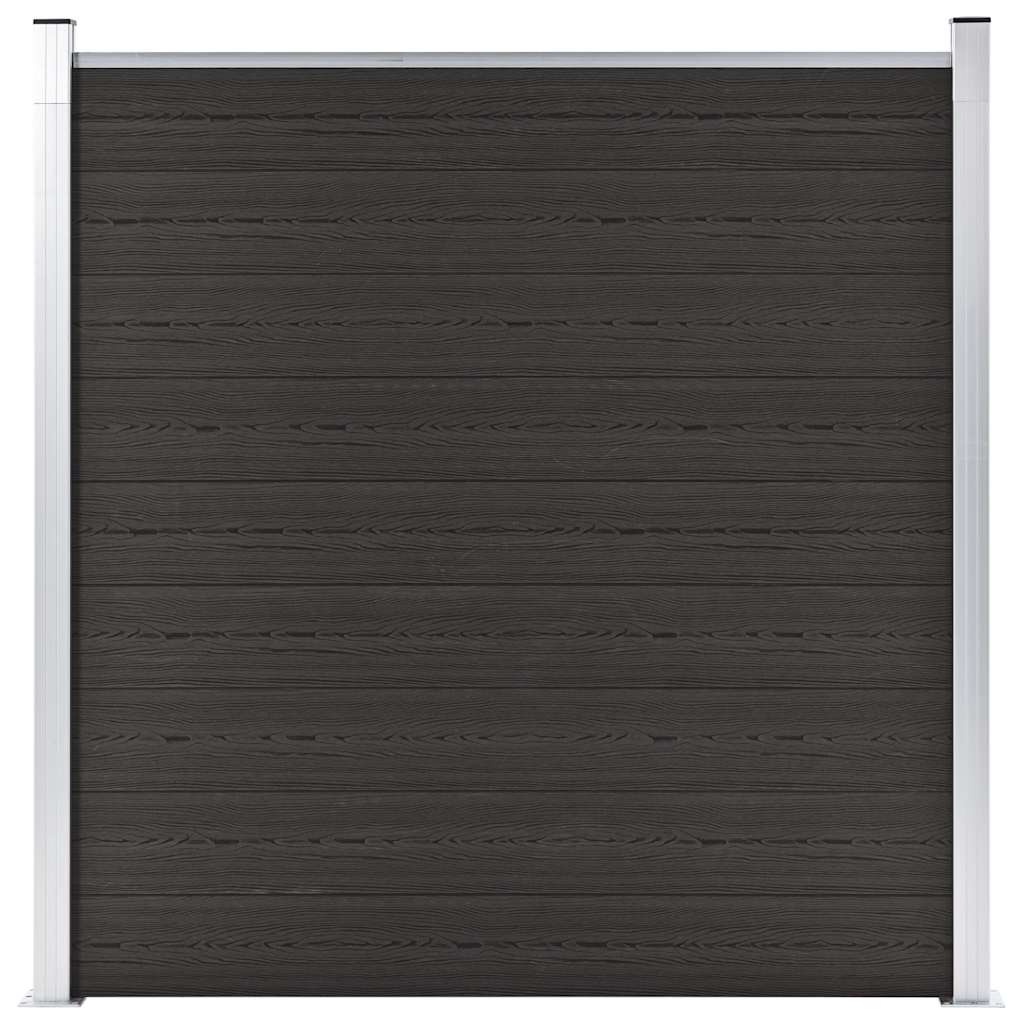vidaXL Panel ogrodzeniowy, WPC, 180x186 cm, czarny