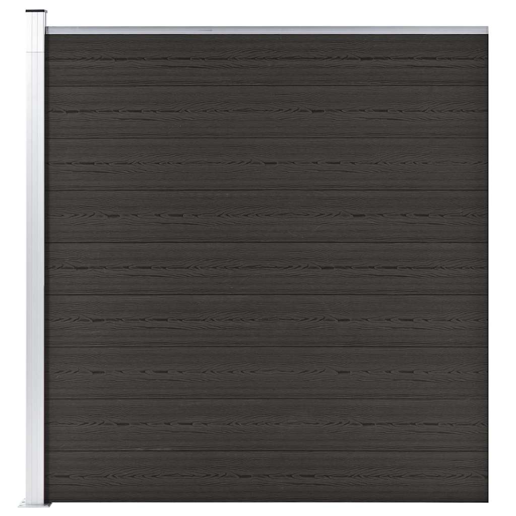 vidaXL Panel ogrodzeniowy, WPC, 175x186 cm, czarny