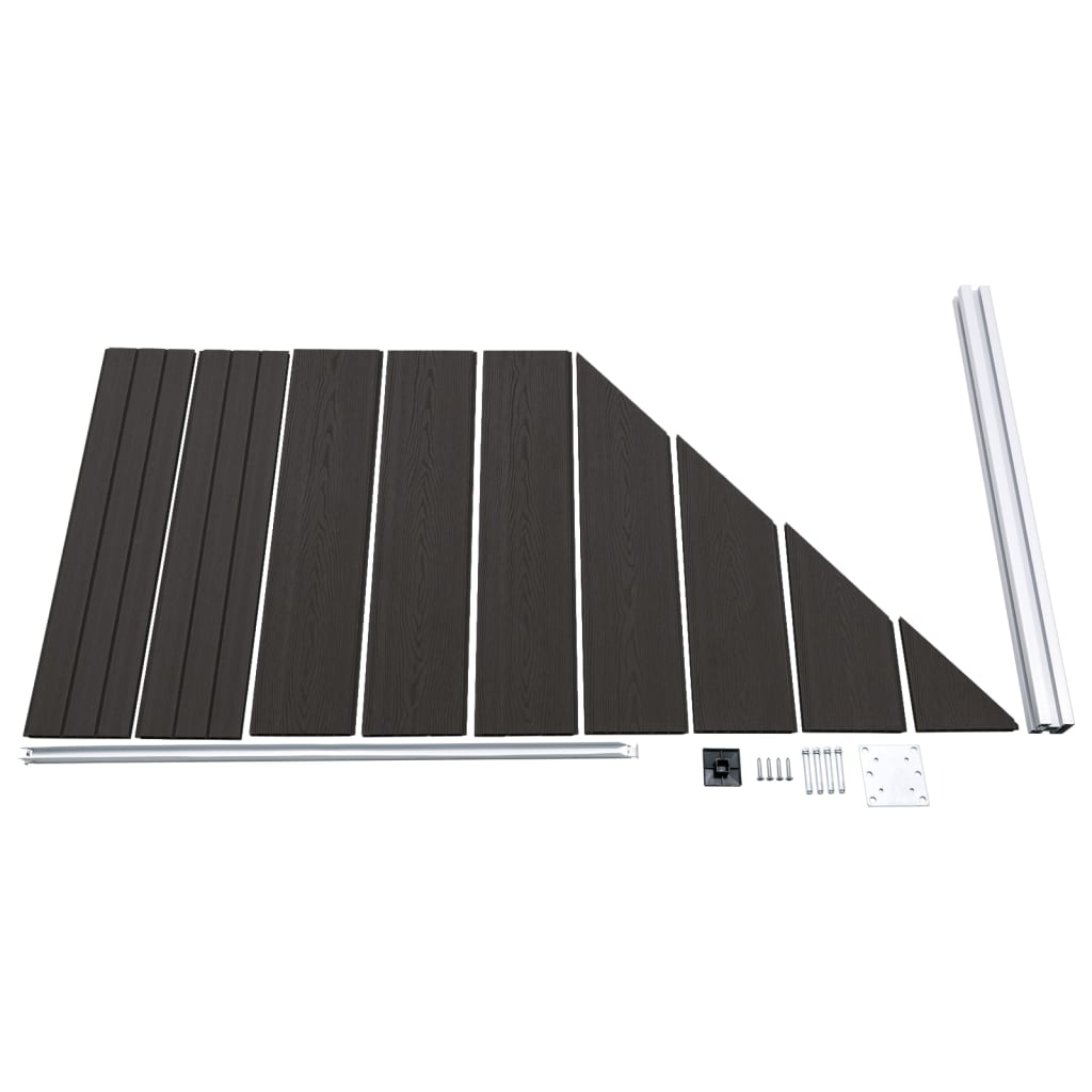 vidaXL Panel ogrodzeniowy, WPC, 95x(105-180) cm, czarny