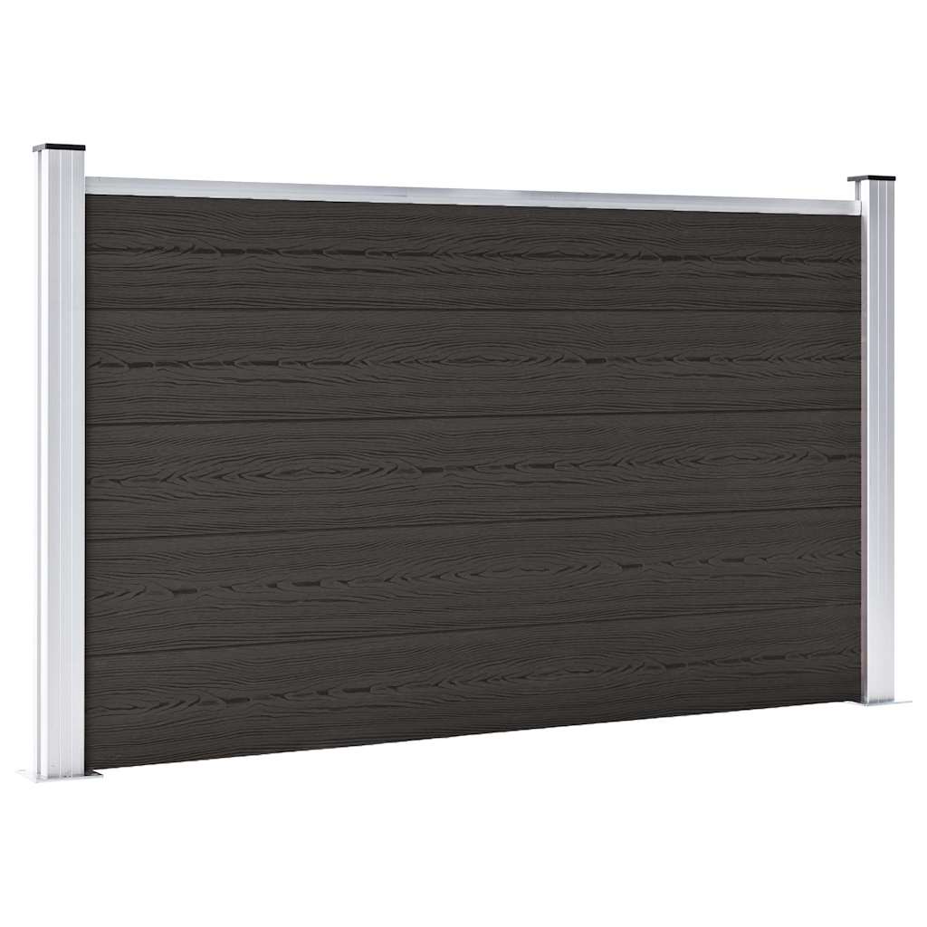 vidaXL Panel ogrodzeniowy, WPC, 180x105 cm, czarny
