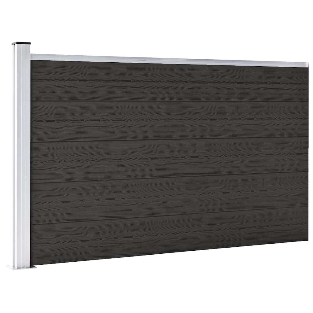 vidaXL Panel ogrodzeniowy, WPC, 175x105 cm, czarny