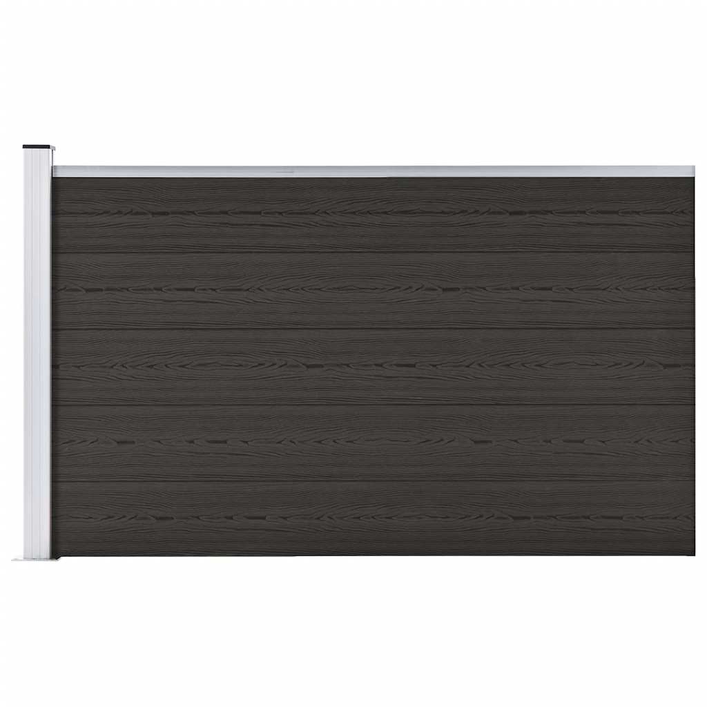vidaXL Panel ogrodzeniowy, WPC, 175x105 cm, czarny