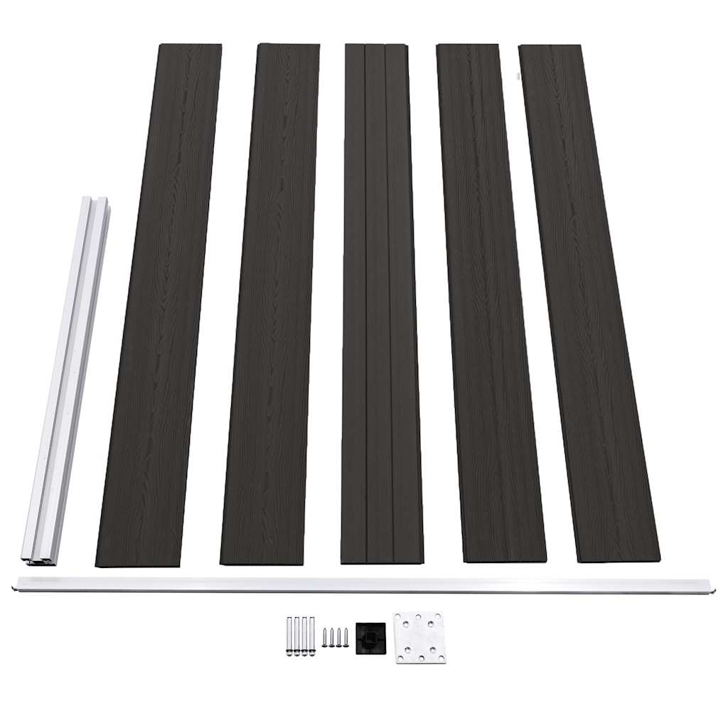 vidaXL Panel ogrodzeniowy, WPC, 175x105 cm, czarny