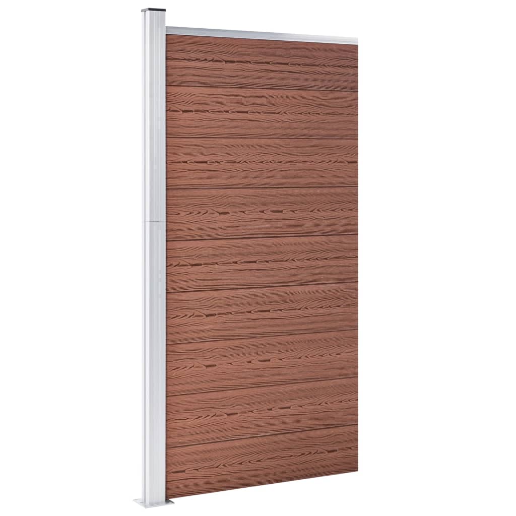 vidaXL Panel ogrodzeniowy z WPC, 95x186 cm, brązowy