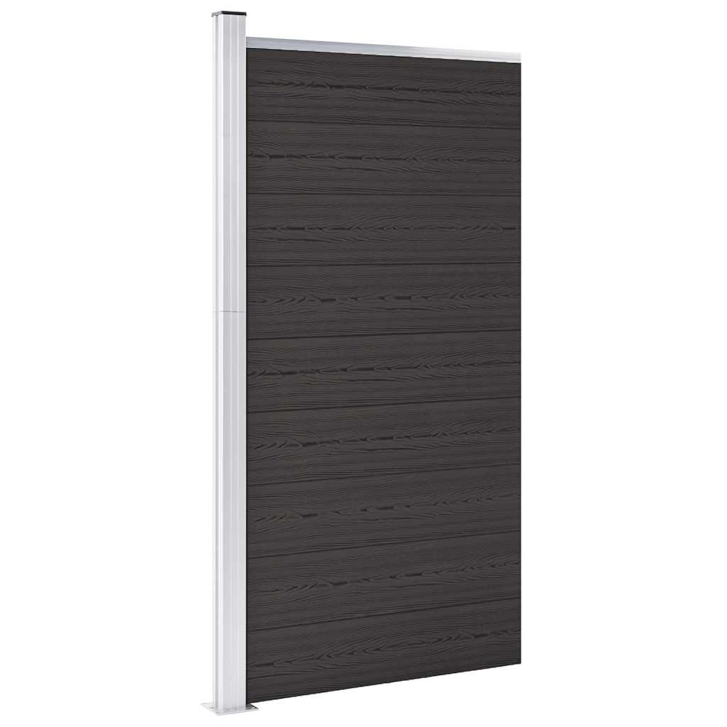 vidaXL Panel ogrodzeniowy z WPC, 95x186 cm, czarny