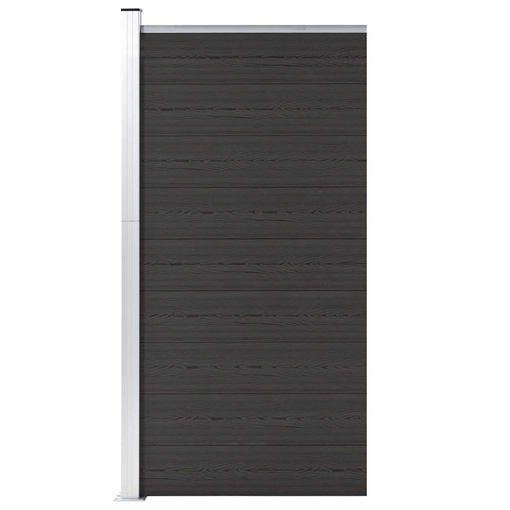 vidaXL Panel ogrodzeniowy z WPC, 95x186 cm, czarny