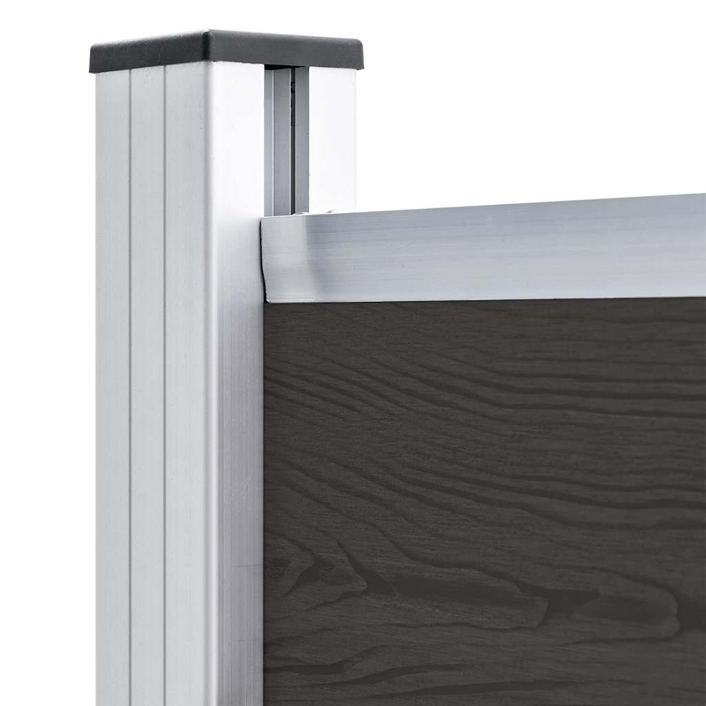 vidaXL Panel ogrodzeniowy z WPC, 95x186 cm, czarny