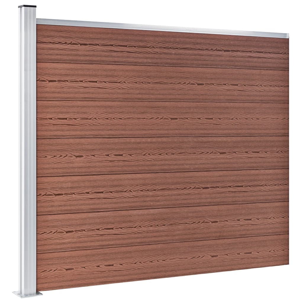 vidaXL Panel ogrodzeniowy z WPC, 175x146 cm, brązowy