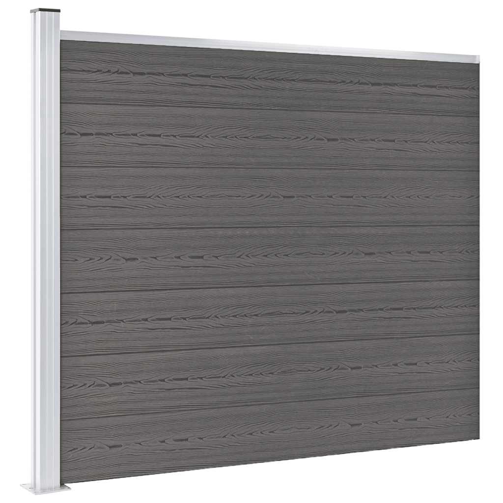 vidaXL Panel ogrodzeniowy z WPC, 175x146 cm, szary