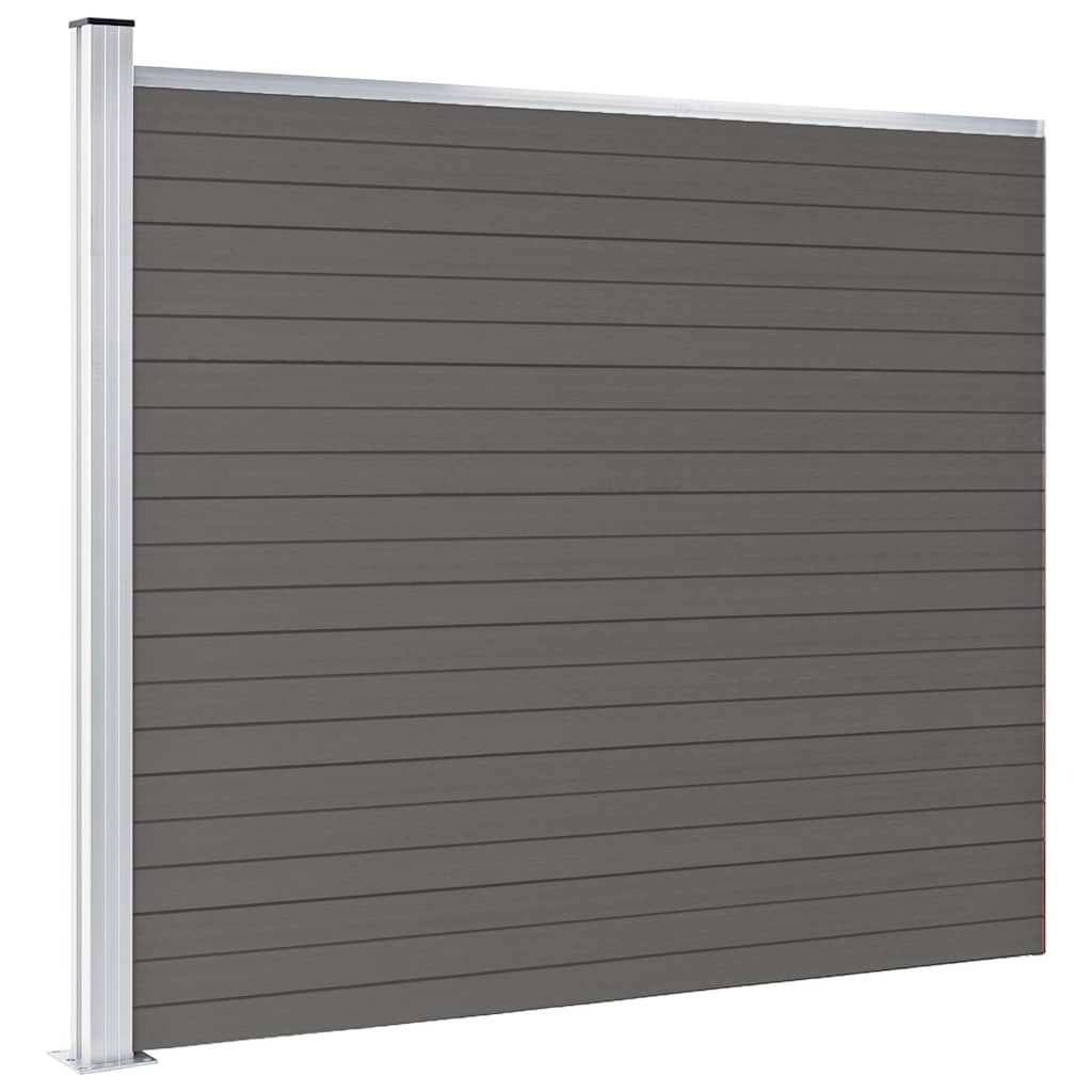 vidaXL Panel ogrodzeniowy z WPC, 175x146 cm, szary