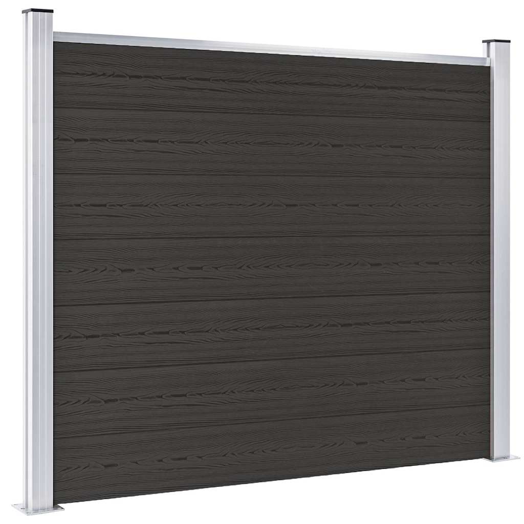 vidaXL Panel ogrodzeniowy z WPC, 180x146 cm, czarny