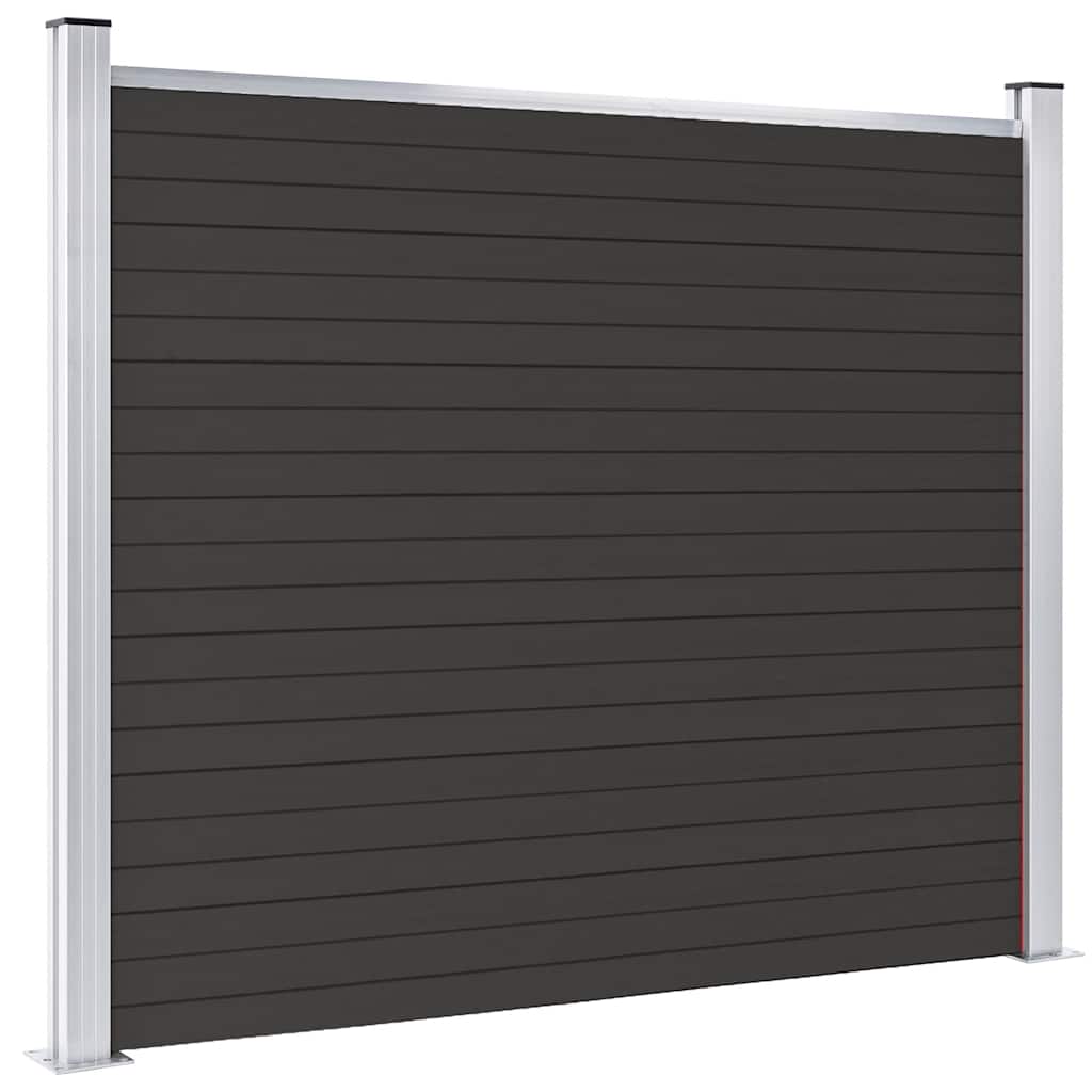 vidaXL Panel ogrodzeniowy z WPC, 180x146 cm, czarny