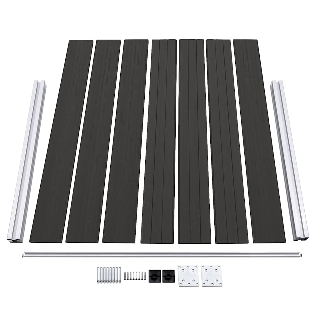 vidaXL Panel ogrodzeniowy z WPC, 180x146 cm, czarny