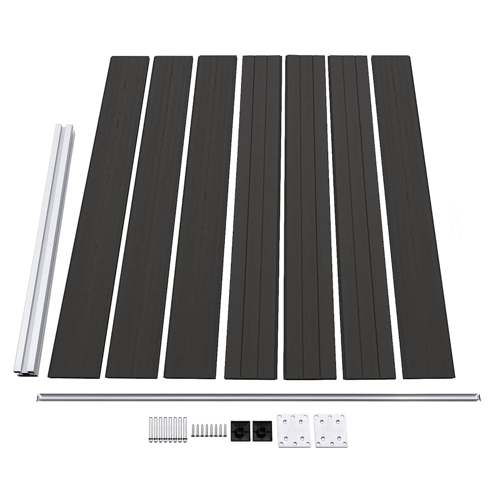 vidaXL Panel ogrodzeniowy z WPC, 175x146 cm, czarny
