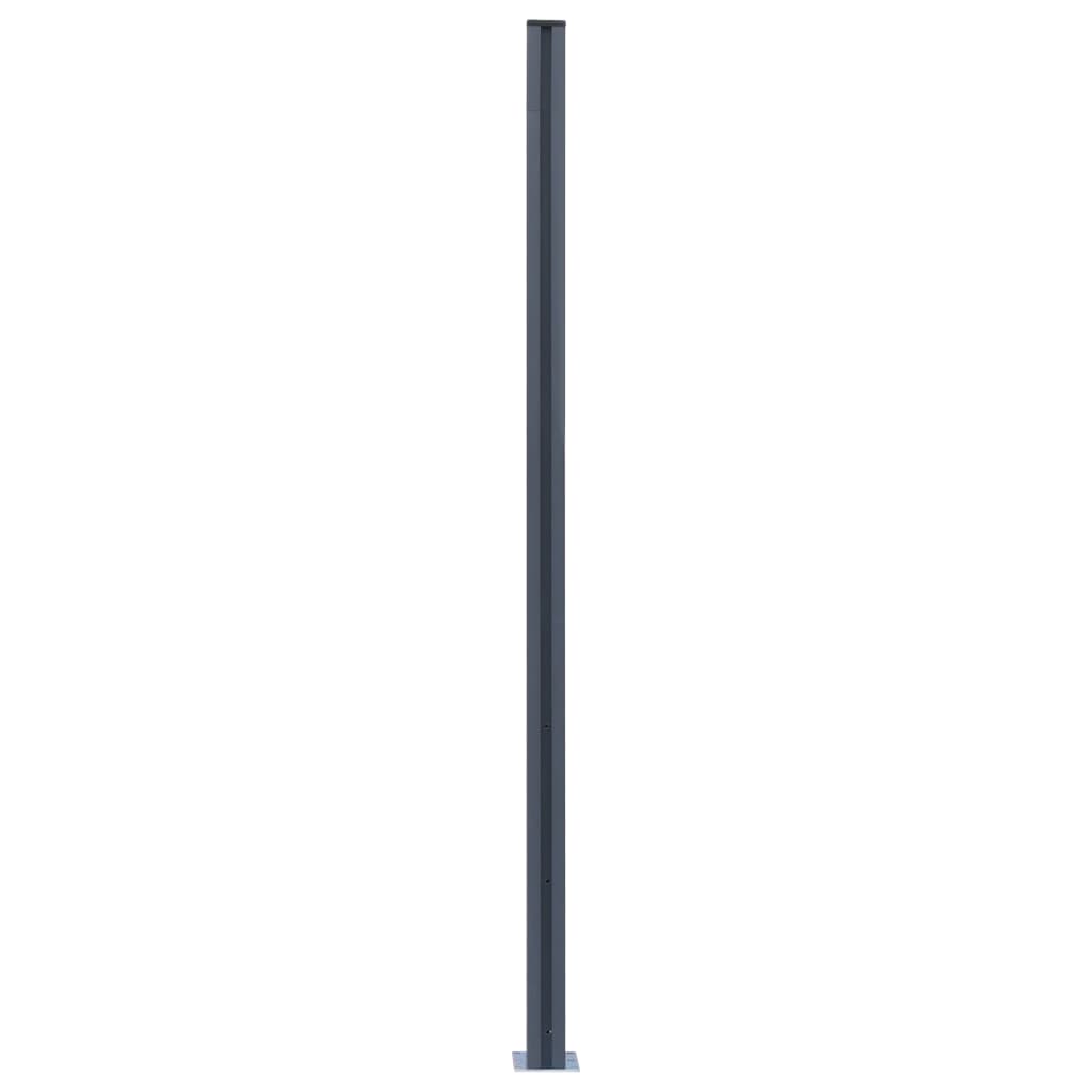 vidaXL Słupki ogrodzeniowe, 2 szt., ciemnoszare, 185 cm, aluminium