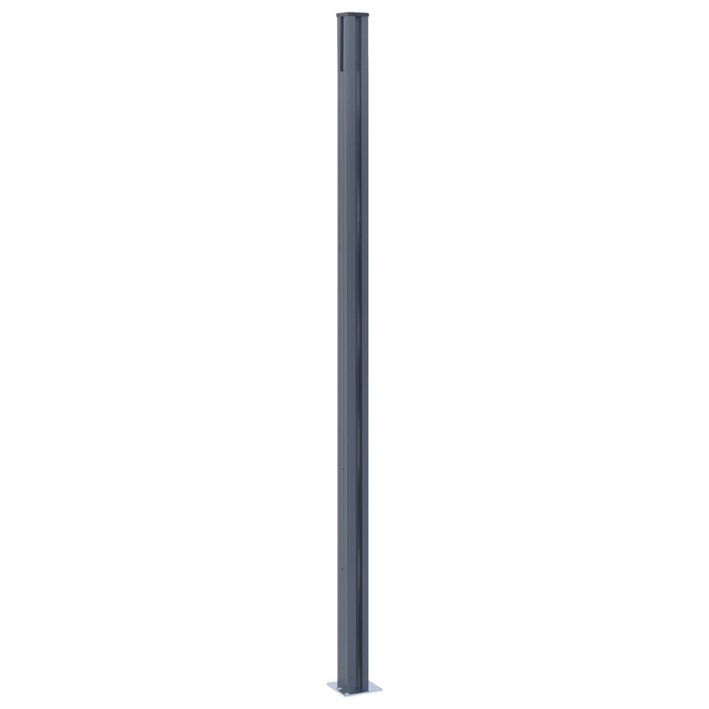 vidaXL Słupki ogrodzeniowe, 2 szt., ciemnoszare, 185 cm, aluminium