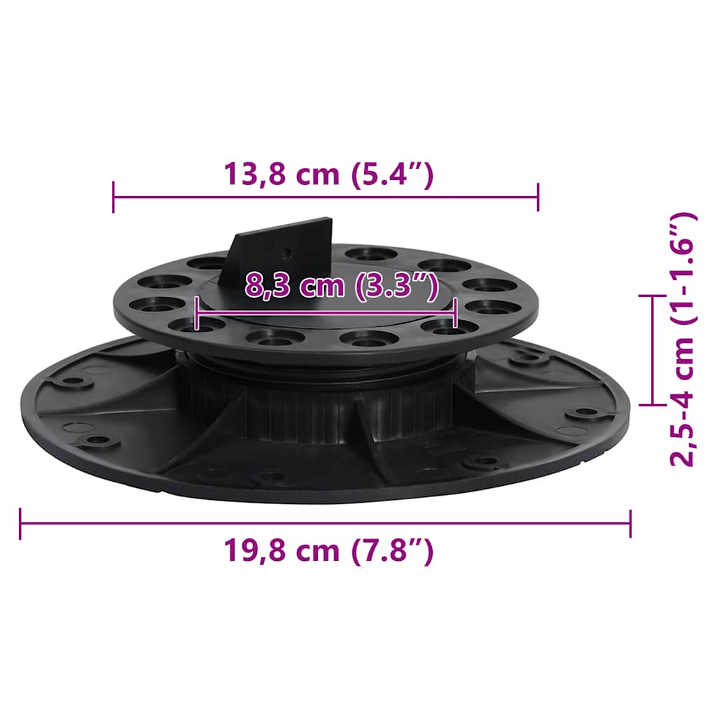 vidaXL Regulowane wsporniki tarasowe, 10 szt., 25-40 mm
