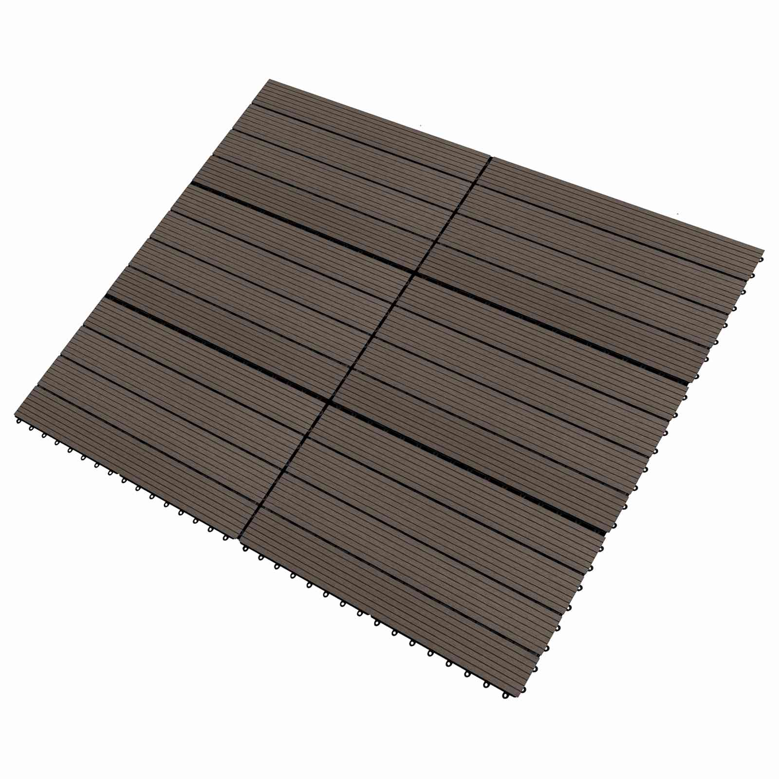 vidaXL Płytka Tarasowa 6 pcs Ciemny brąz 60 x 30 cm
