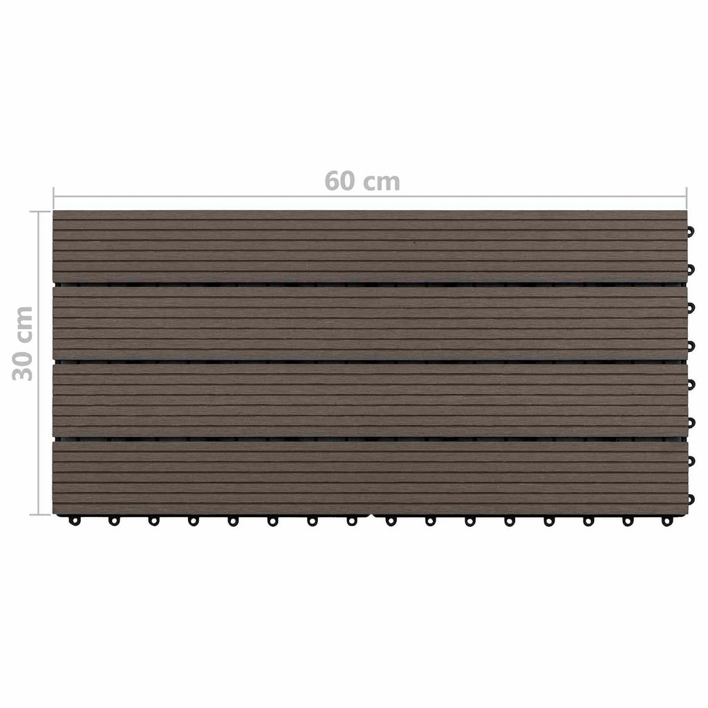 vidaXL Płytka Tarasowa 6 pcs Ciemny brąz 60 x 30 cm