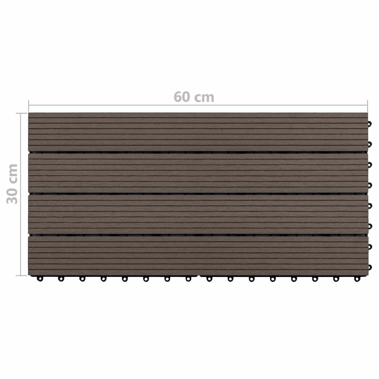 vidaXL Płytka Tarasowa 6 pcs Ciemny brąz 60 x 30 cm