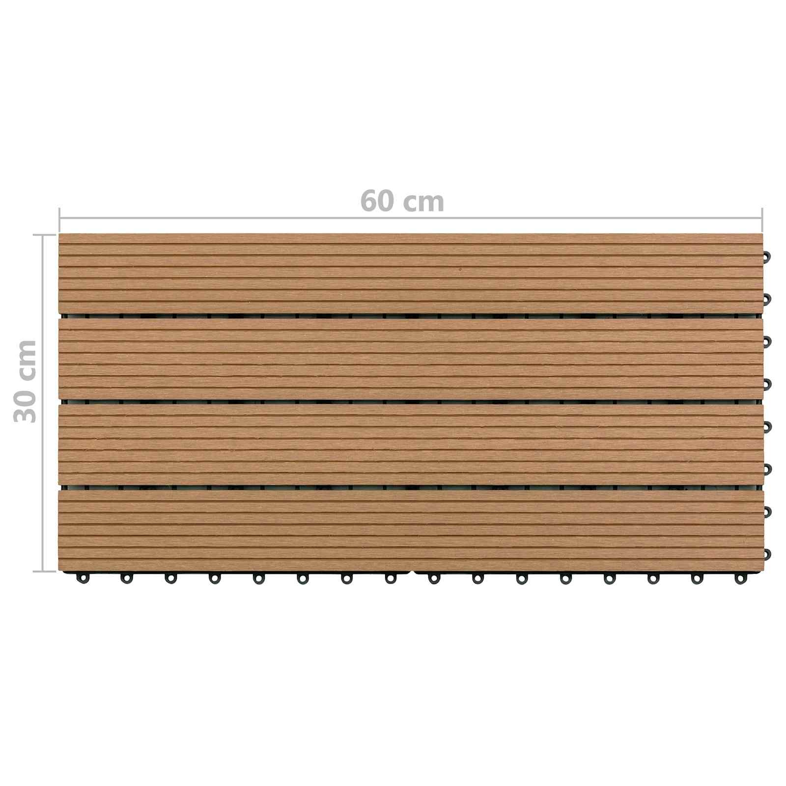 vidaXL Płytka Tarasowa 6 pcs Brązowy 60 x 30 cm
