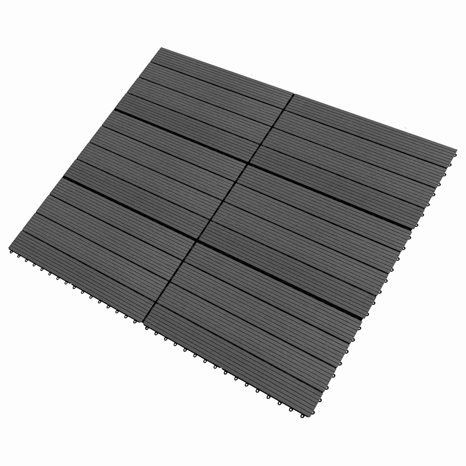 vidaXL Płytka Tarasowa 6 pcs Czarny 60 x 30 cm