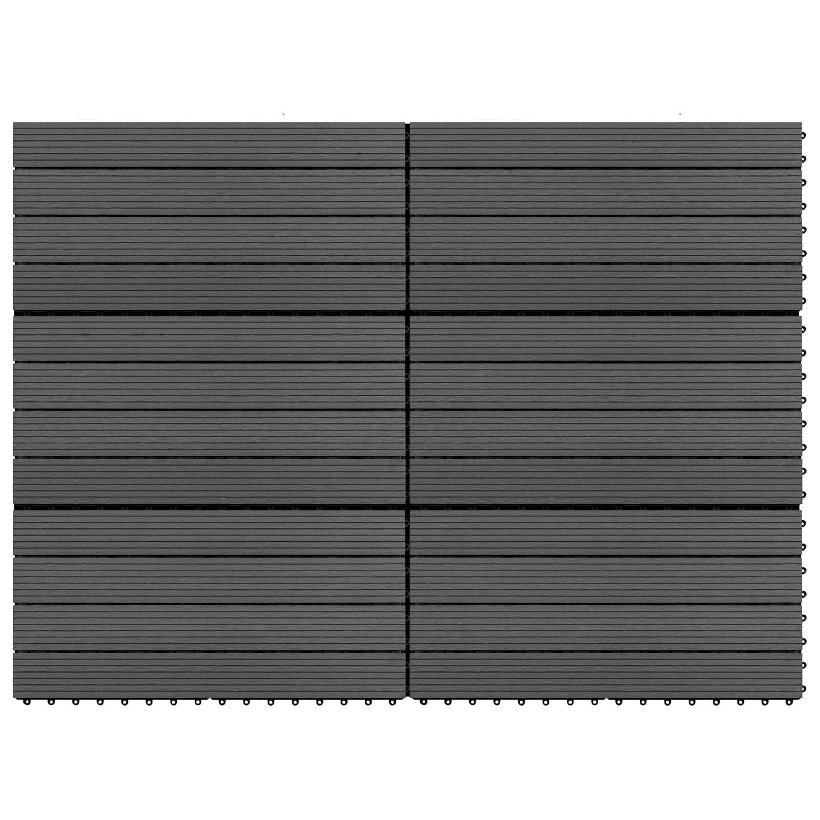 vidaXL Płytka Tarasowa 6 pcs Czarny 60 x 30 cm