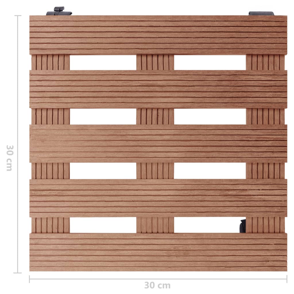vidaXL Stojaki na kółkach pod donice, 2 szt., brąz, 30x30x7,5 cm, WPC