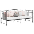 vidaXL Sofa z wysuwaną ramą łóżka, czarna, metalowa, 90x200 cm