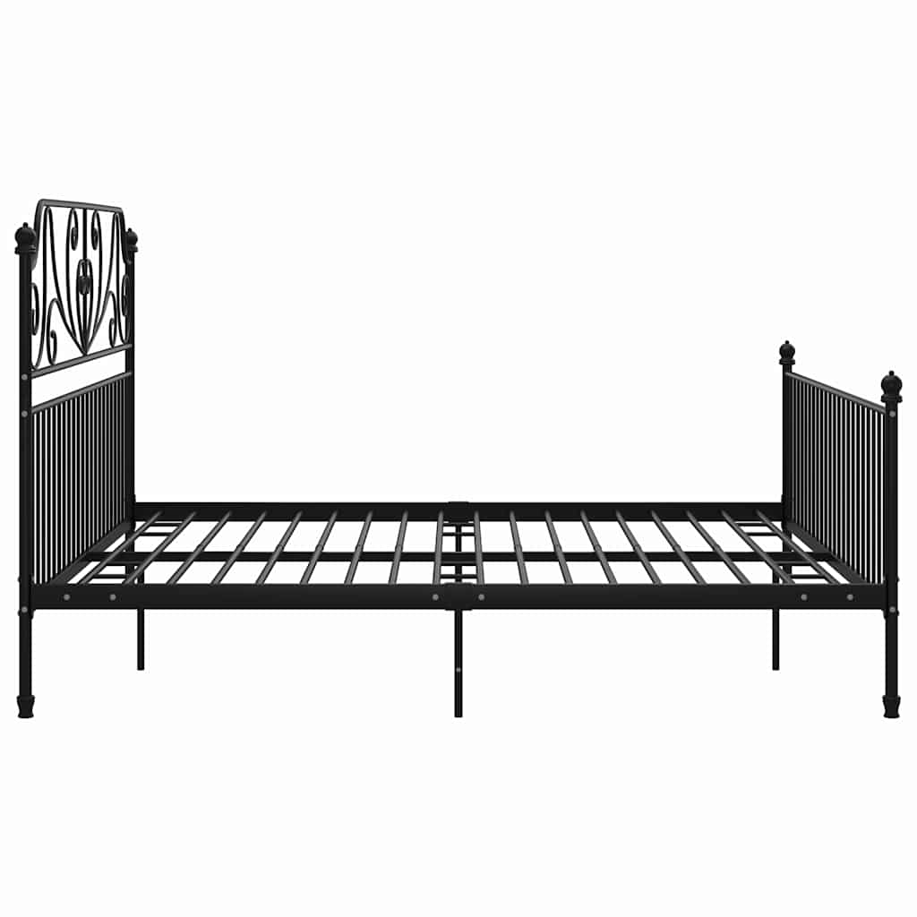 vidaXL Rama łóżka, czarna, metalowa, 200 x 200 cm