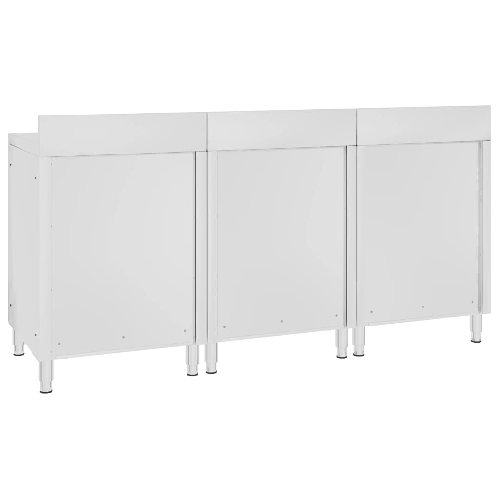 vidaXL Gastronomiczny stół przyścienny, 180x60x96 cm, stal nierdzewna