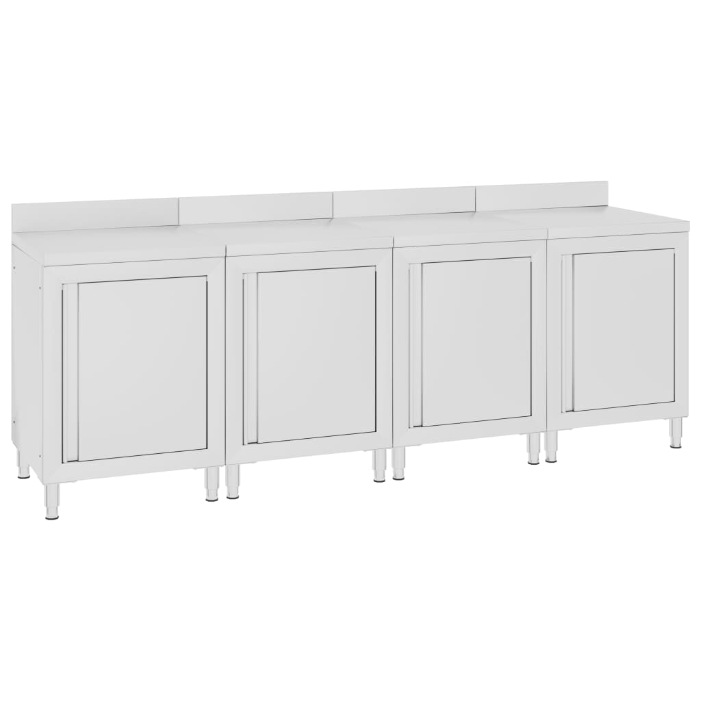 vidaXL Gastronomiczny stół przyścienny, 240x60x96 cm, stal nierdzewna