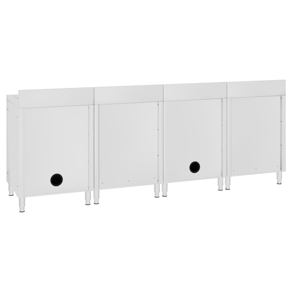 vidaXL Szafka gastronomiczna ze zlewem, 240x60x96 cm, stal nierdzewna