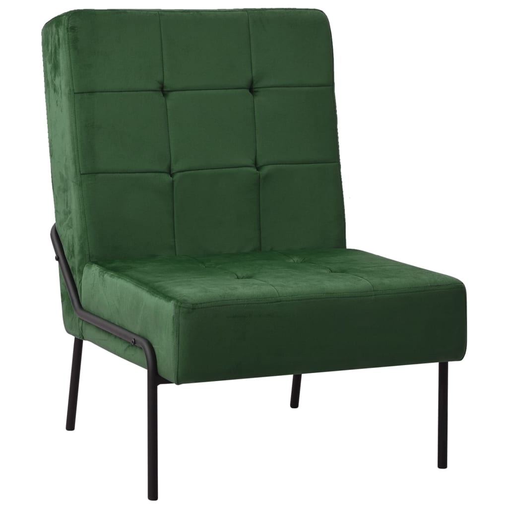 vidaXL Fotel, 65x79x87 cm, ciemnozielony, obity aksamitem